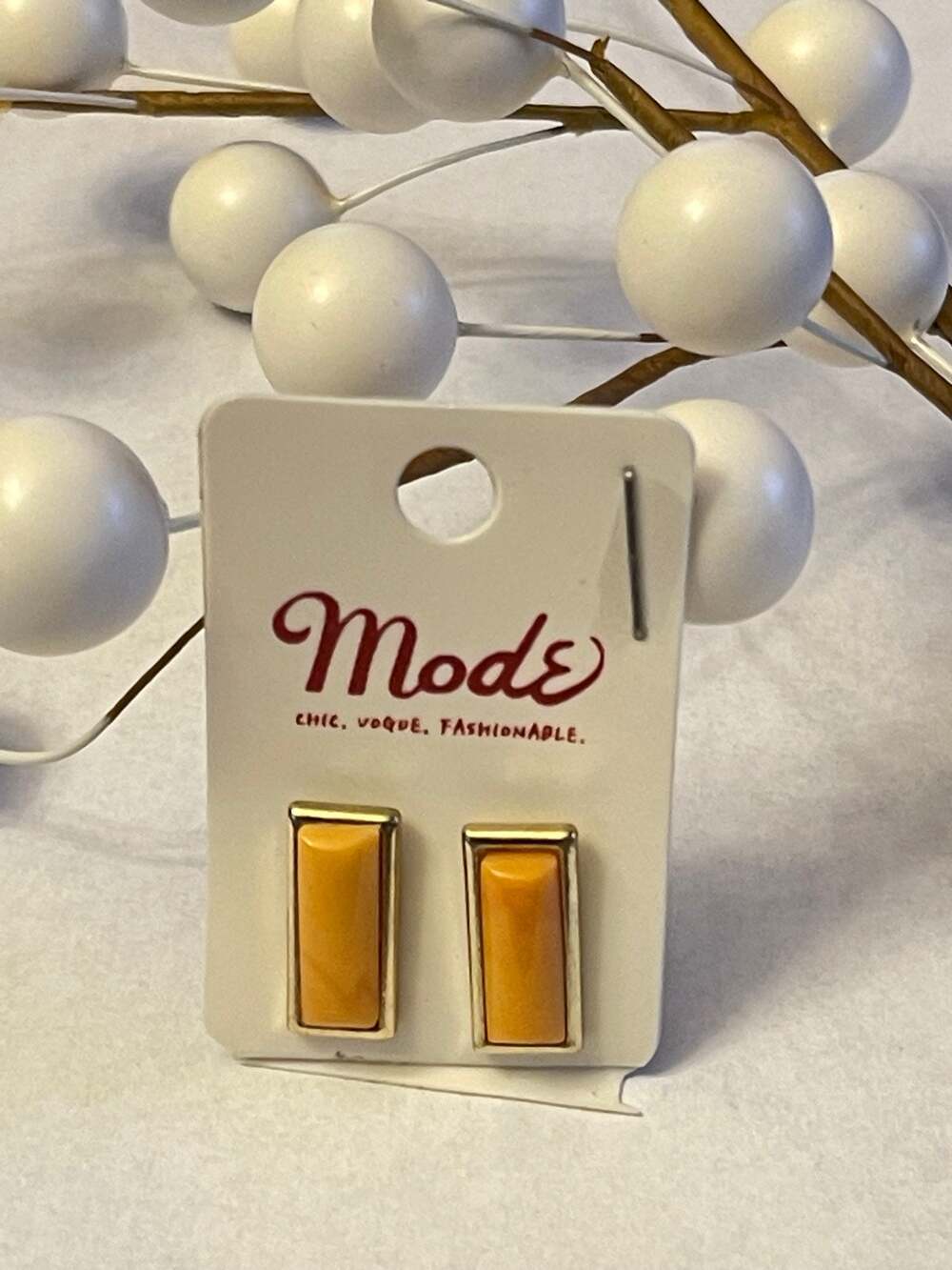 Vintage Pair of Orange Stud Earrings